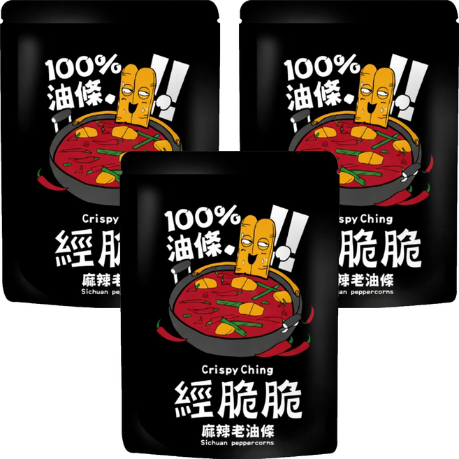 Crispy Ching 經脆脆 老油條 椒香麻辣, 50g, 3包