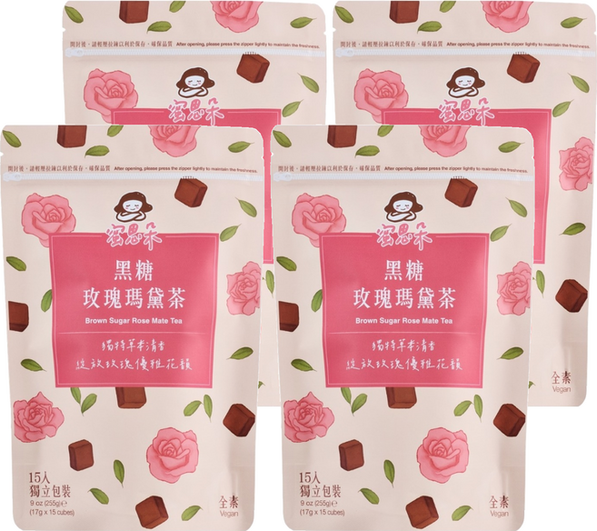 蜜思朵 黑糖玫瑰瑪黛茶, 17g, 4個, 15個裝