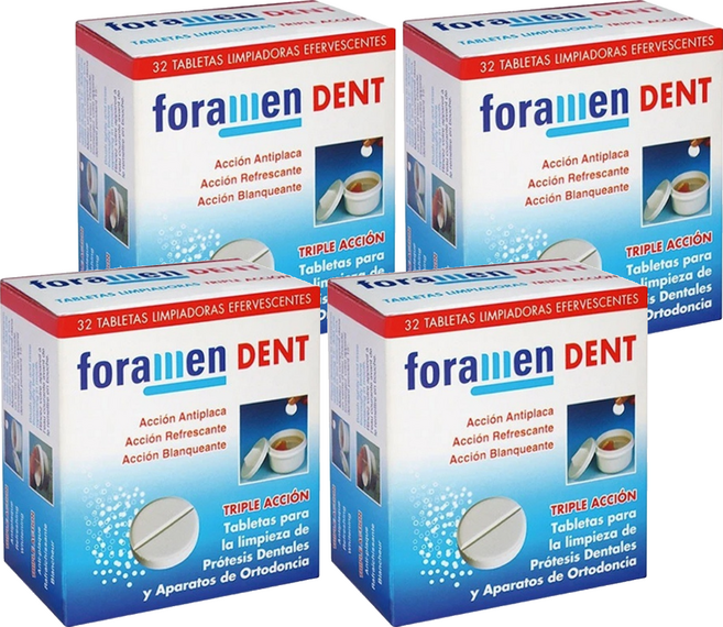 foramen 假牙清潔錠, 4個, 32個裝
