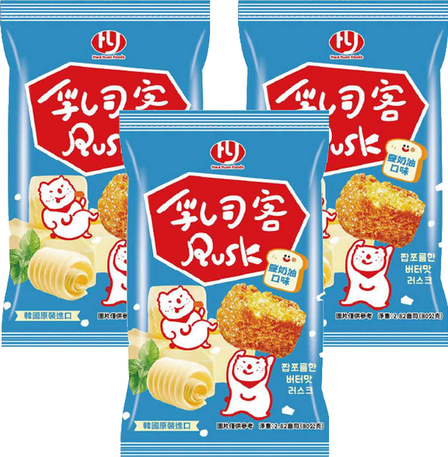 華元 乳司客 餅乾鹽奶油口味, 80g, 3個
