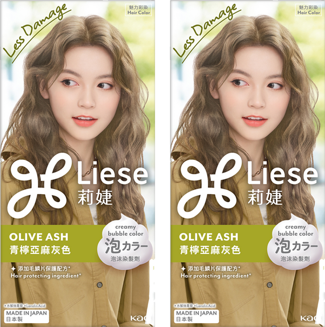 Liese 莉婕 泡沫染髮劑, 青檸亞麻灰色, 2個