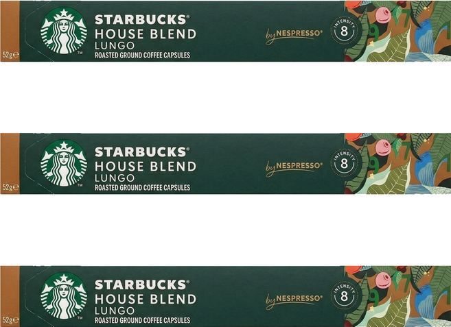 STARBUCKS 星巴克 House Blend 膠囊咖啡 Nespresso咖啡機適用, 5.2g, 10入, 3盒