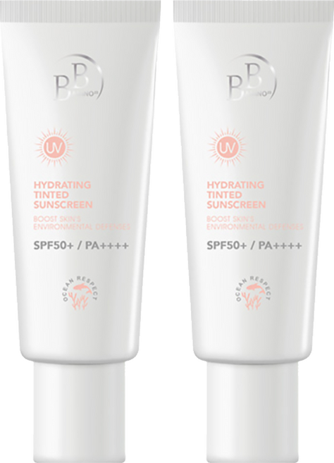 BB AMINO 科研 玻尿酸角鯊潤色防曬乳 柔膚 SPF50+ PA++++, 2件, 35ml