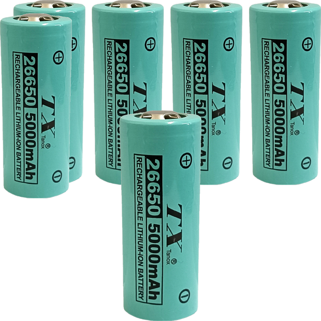 TX Tanox 特林 5000mAh 26650鋰充電池 3.7V, 6個, 1個裝
