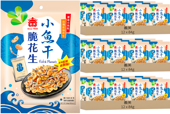 義美 小魚干脆花生, 84g, 36袋