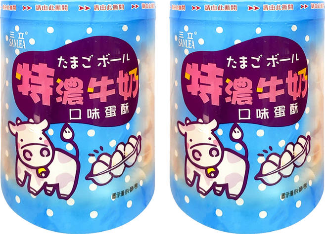 三立 蛋酥罐 特濃牛奶口味, 120g, 2罐
