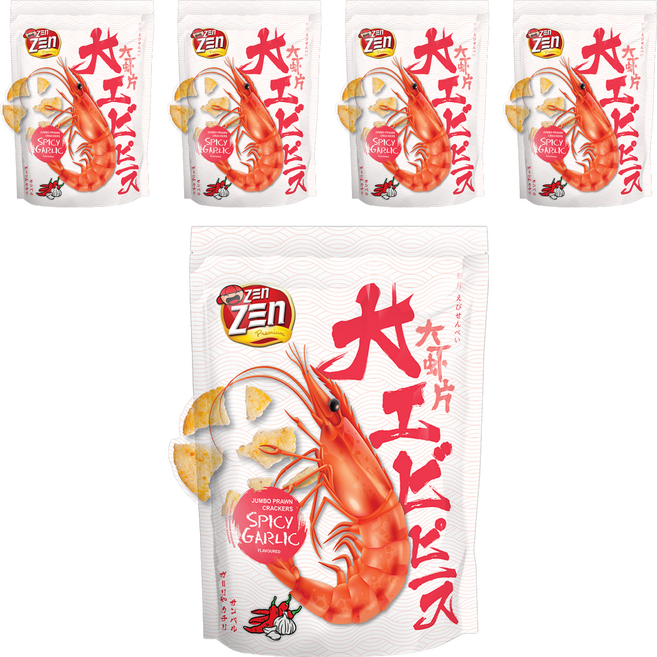 ZEn ZEn 吉珍 大馬讚讚來大蝦片 辣味蒜香, 50g, 5個