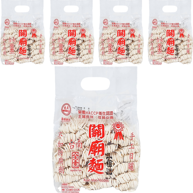 義峰食品 關廟麵 粗, 5個, 1.2kg