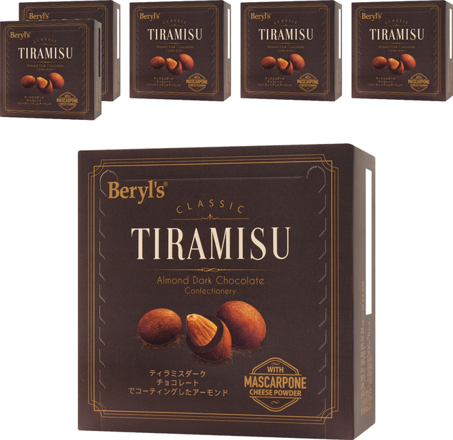 Beryl's 杏仁夾心提拉米蘇風味黑巧克力, 65g, 6個