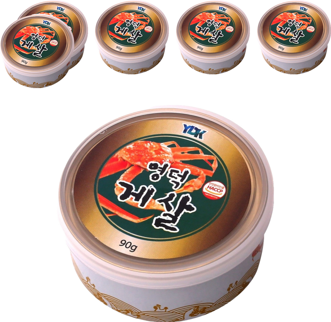 YDK 即食蟹肉 綠盒, 6個, 90g