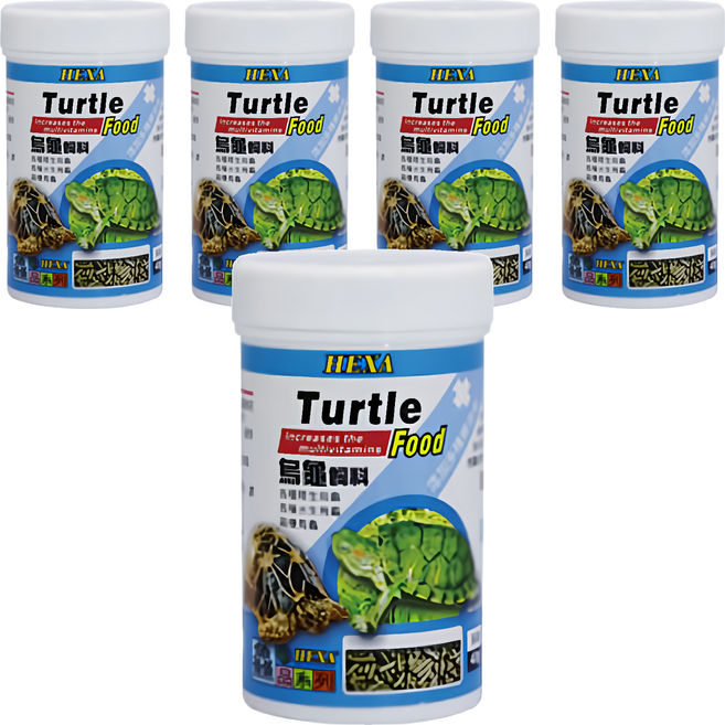 HEXA 海薩 特級烏龜飼料 陸龜飼料 兩棲飼料 烏龜飼料 水龜飼料 1HE310302602, 40g, 5瓶