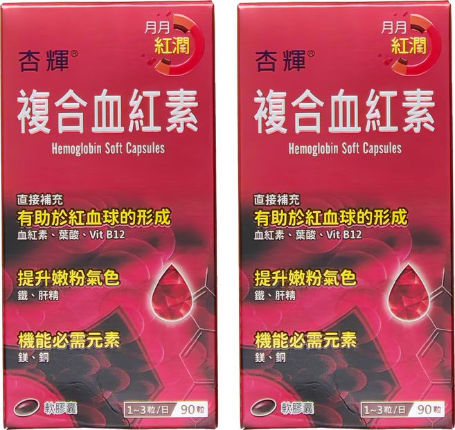 Sinphar 杏輝醫藥 複合血紅素軟膠囊, 90顆, 2罐