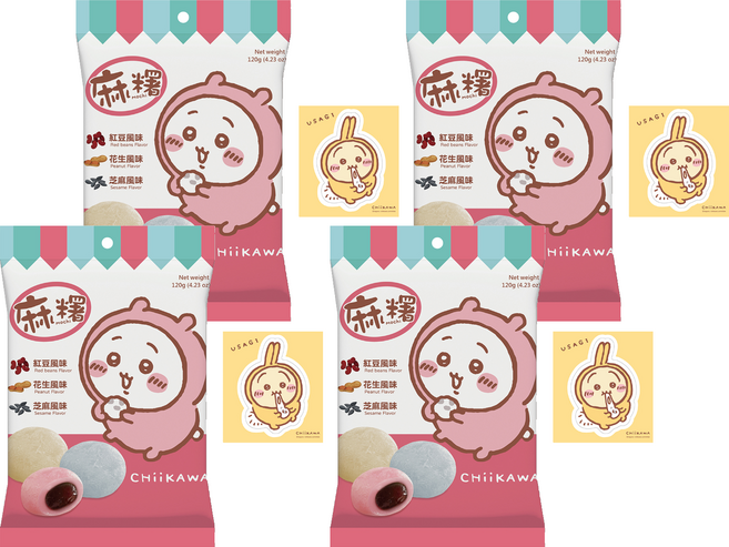 AMANDIER 雅蒙蒂 Chiikawa麻糬 經典款 附隨機貼紙 1張, 120g, 4個