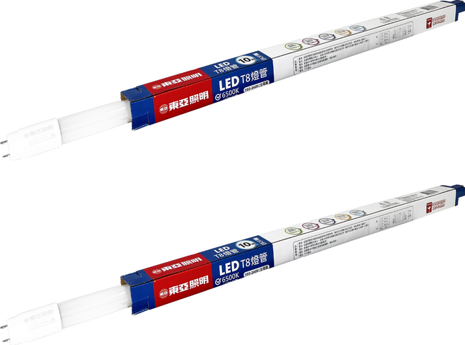 TOA 東亞照明 LED T8燈管 LTU20EV-10AAD6 2尺, 晝光色, 2支