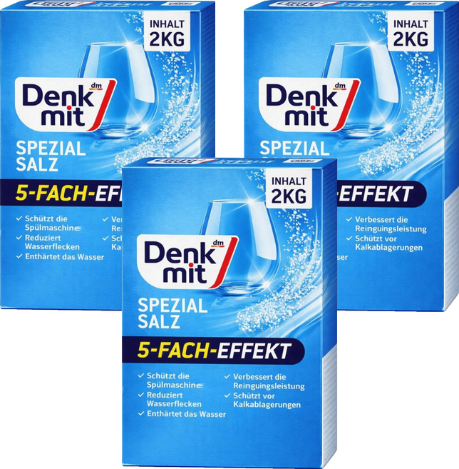 dm Denk mit 洗碗機軟化鹽, 2kg, 3個