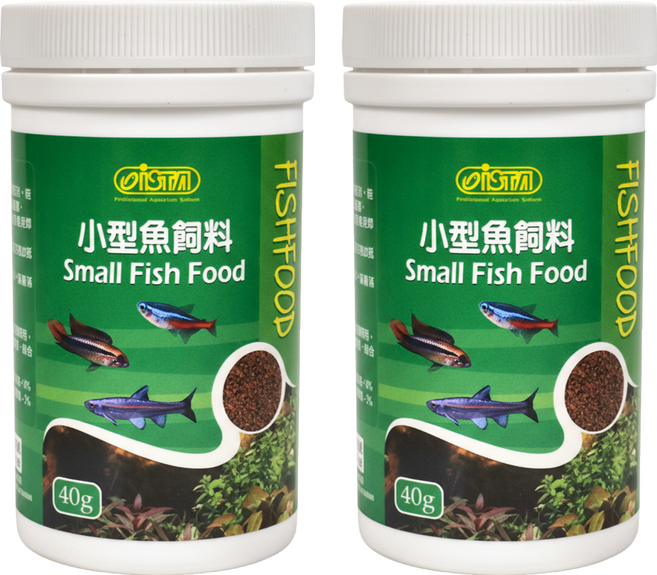 ISTA 伊士達 小型魚飼料 小型魚 觀賞魚 孔雀魚 微粒 粉狀, 2罐, 40g