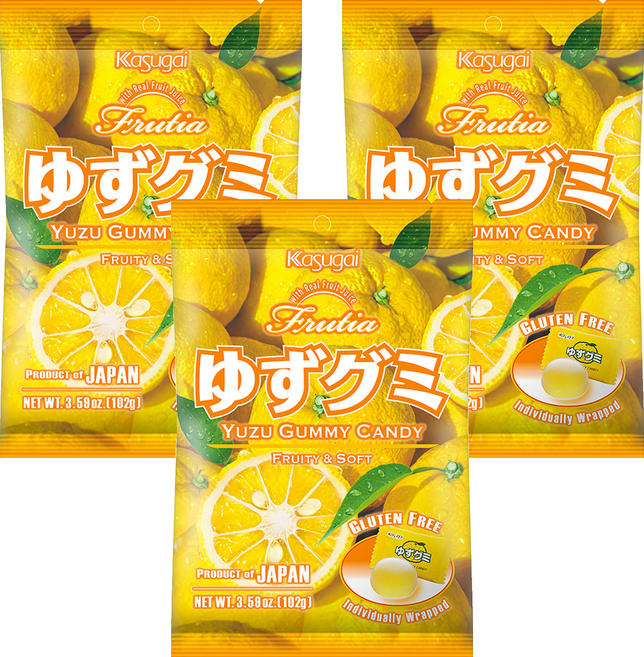 Kasugai 春日井 果汁軟糖 柚子味, 102g, 3個