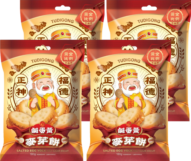 黃金比例 土地公鹹蛋麥芽糖, 4個, 180g