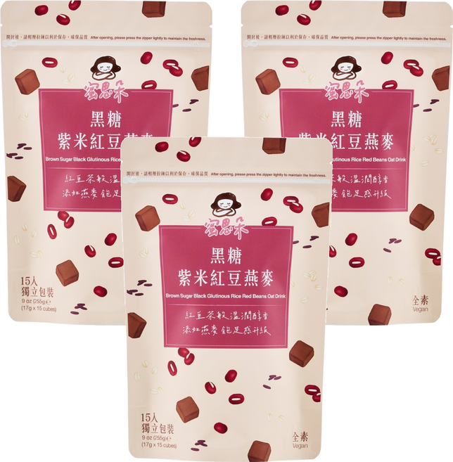 蜜思朵 黑糖紫米紅豆燕麥, 17g, 3個, 15個裝