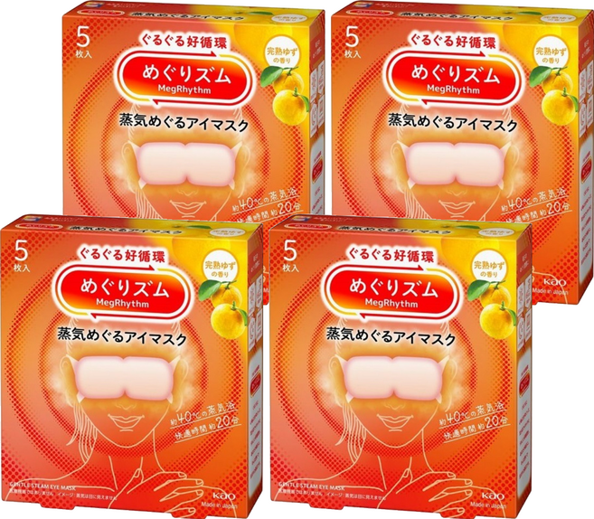 Kao 花王 MegRhythm 美舒律 蒸氣眼罩 日本柚子香, 5個裝, 4個
