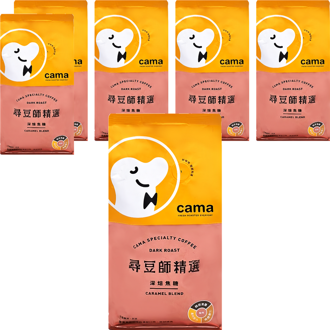 cama cafe 尋豆師 精選咖啡豆, 深焙焦糖, 454g, 6包