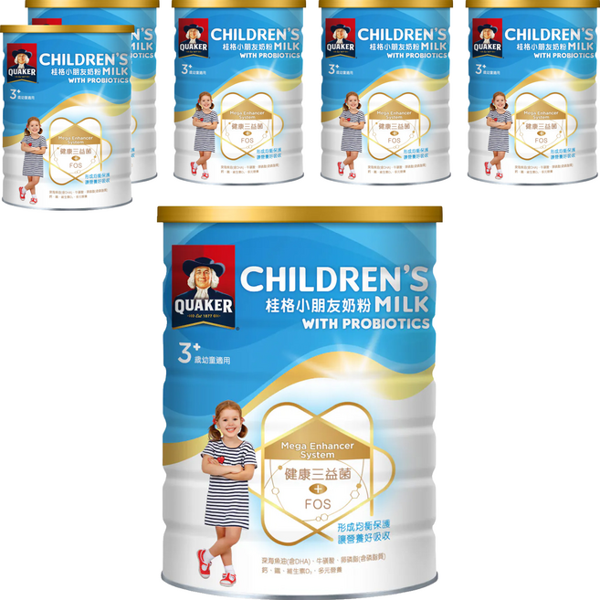 QUAKER 桂格 小朋友奶粉 三益菌配方 3歲以上, 1.5kg, 6罐