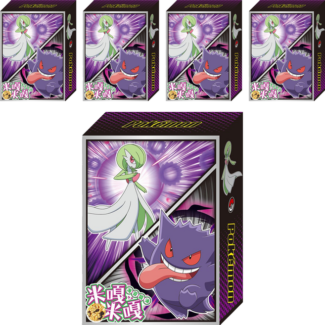 PoKeMoN 寶可夢 米嘎米嘎 海苔醬油 沙奈朵&耿鬼, 65g, 5個