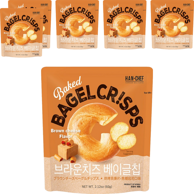 HAN CHEF 烘烤貝果片 焦糖起司, 60g, 6個