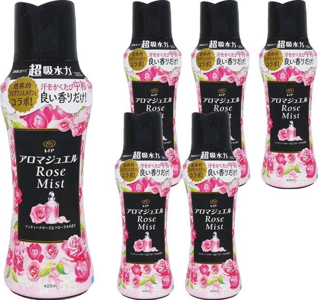 Lenor 蘭諾 衣物芳香豆 神秘玫瑰香, 6瓶, 420ml