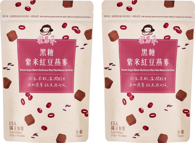 蜜思朵 黑糖紫米紅豆燕麥, 17g, 2個, 15個裝