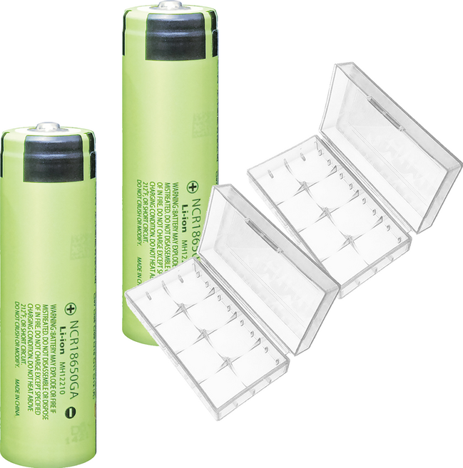 YADI 亞第 日本松下 18650可充式鋰電池 尖頭 3300mAh BT4-18650-PS-3300P-1 附防潮收納盒, 2個, 1個裝