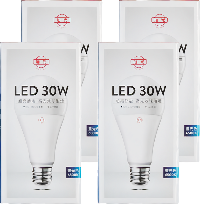 旭光 30W LED 燈泡, 白光, 4盒