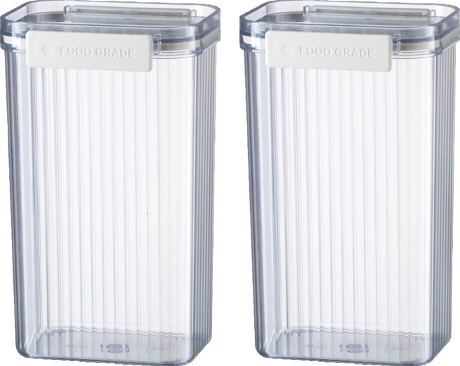 PINMOO 品沐 可搭密封罐, 2 個容器 + 2 個蓋子, 2個