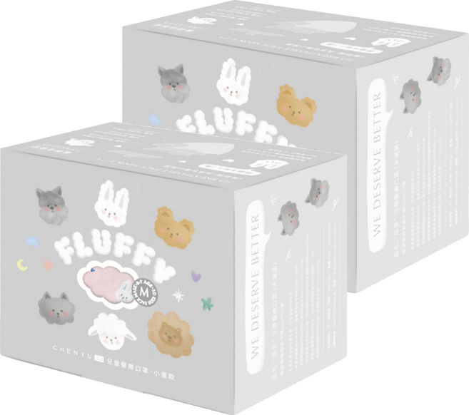 CHENYU 辰昱 小童款 Fluffy系列 3D醫療透氣口罩 3~7歲, 30個, 2盒, 邦妮兔兔