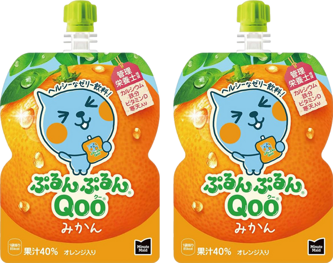 Qoo 吸管果凍 橘子味, 125g, 2個