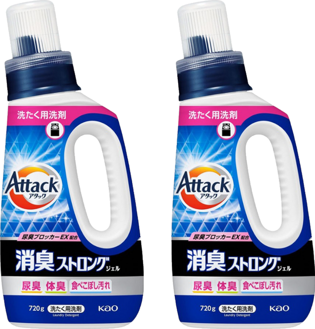 Attack 一匙靈 強效消臭洗衣精 照護用除尿味體臭, 720g, 2個