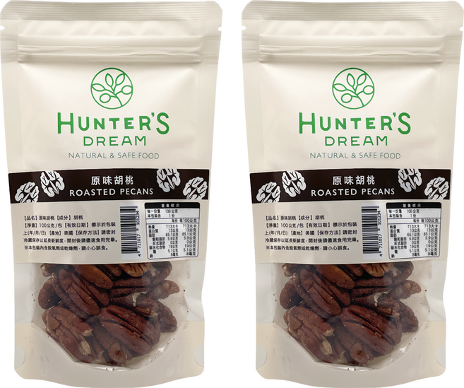 HUNTER'S DREAM 獵人谷之夢 無調味原味胡桃, 2個, 100g