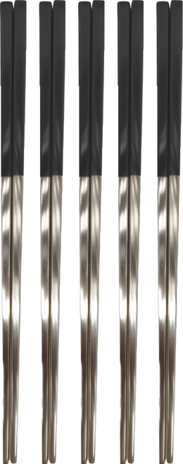 葡萄牙風 304不鏽鋼 筷子, 1雙筷子, 黑銀色, 5雙