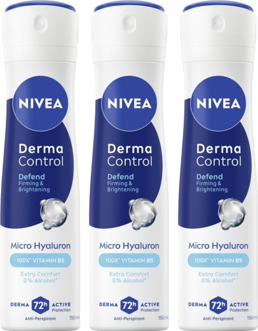 NIVEA 妮維雅 台灣公司貨 玻尿酸養膚撫紋止汗噴霧, 3個, 150ml