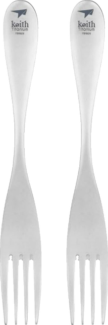 keith Titanium 鎧斯 純鈦環保攜帶式叉子, 銀色, 叉子, 2個