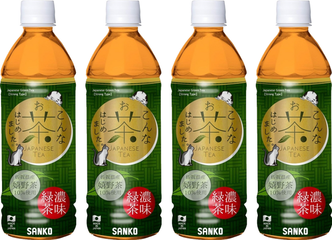日本 SANKO 嬉野茶葉 濃味綠茶, 500ml, 4個