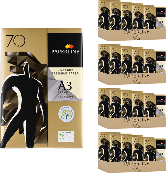 PAPERLINE 金牌多功能影印紙 70gsm 500張, 20包, A3