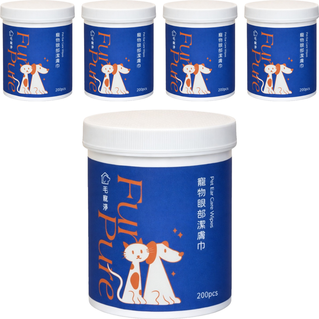 FurPure 毛寵淨 寵物眼部潔膚巾, 5套, 200個裝