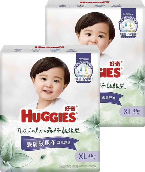 HUGGIES 好奇 小森林黏貼型紙尿褲/尿布 12kg以上 30839, XL, 72片