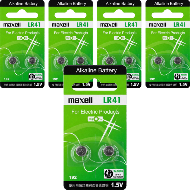 maxell 鈕扣電池 LR41, 5個, 2個裝