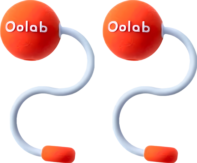 Oolab 良杯製所 泡泡糖矽膠防塵吸管蓋 細 甜酷橘, 1個, 2個