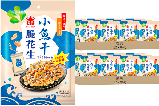 義美 小魚干脆花生, 84g, 24袋