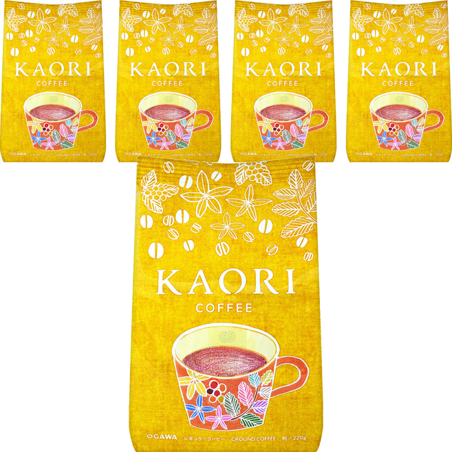 OGAWA 小川珈琲 KAORI咖啡粉, 220g, 1入, 5個