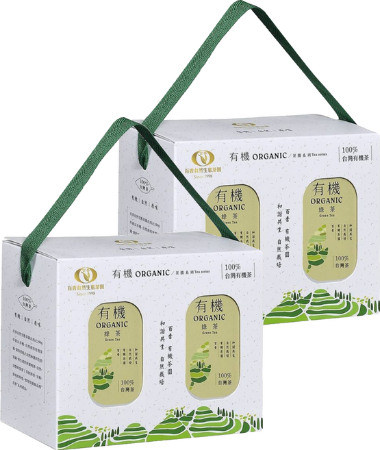 百香自然生態茶園 有機禮盒 綠茶 半球形, 120g, 2套, 2個裝