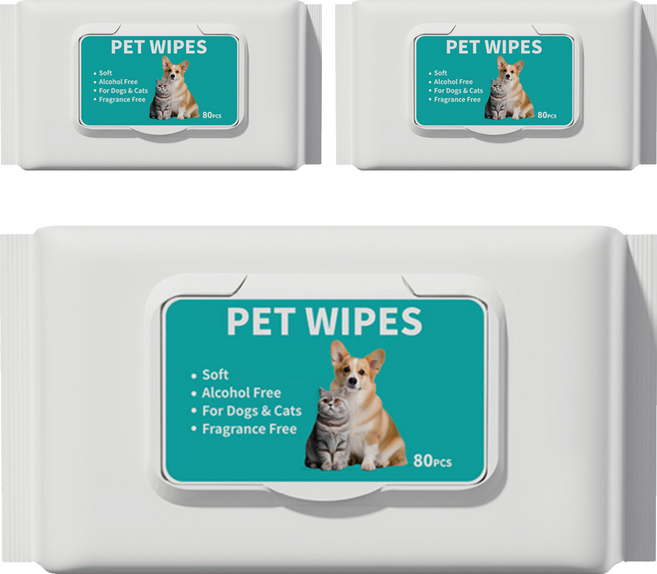 PET DAILY LAB 毛孩日常研究社 寵物清潔濕巾, 3個, 80個裝